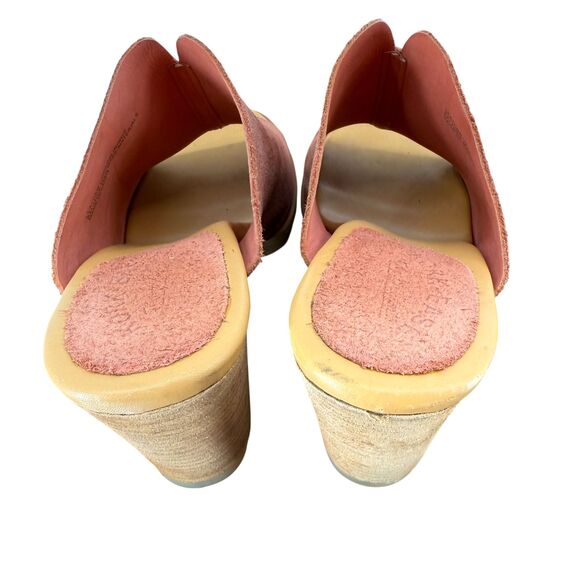 Kork-Ease Leather Open Toe Sandals 8M Harlin Red Brown Slip-On Block Heel Mules - Picture 9 of 13